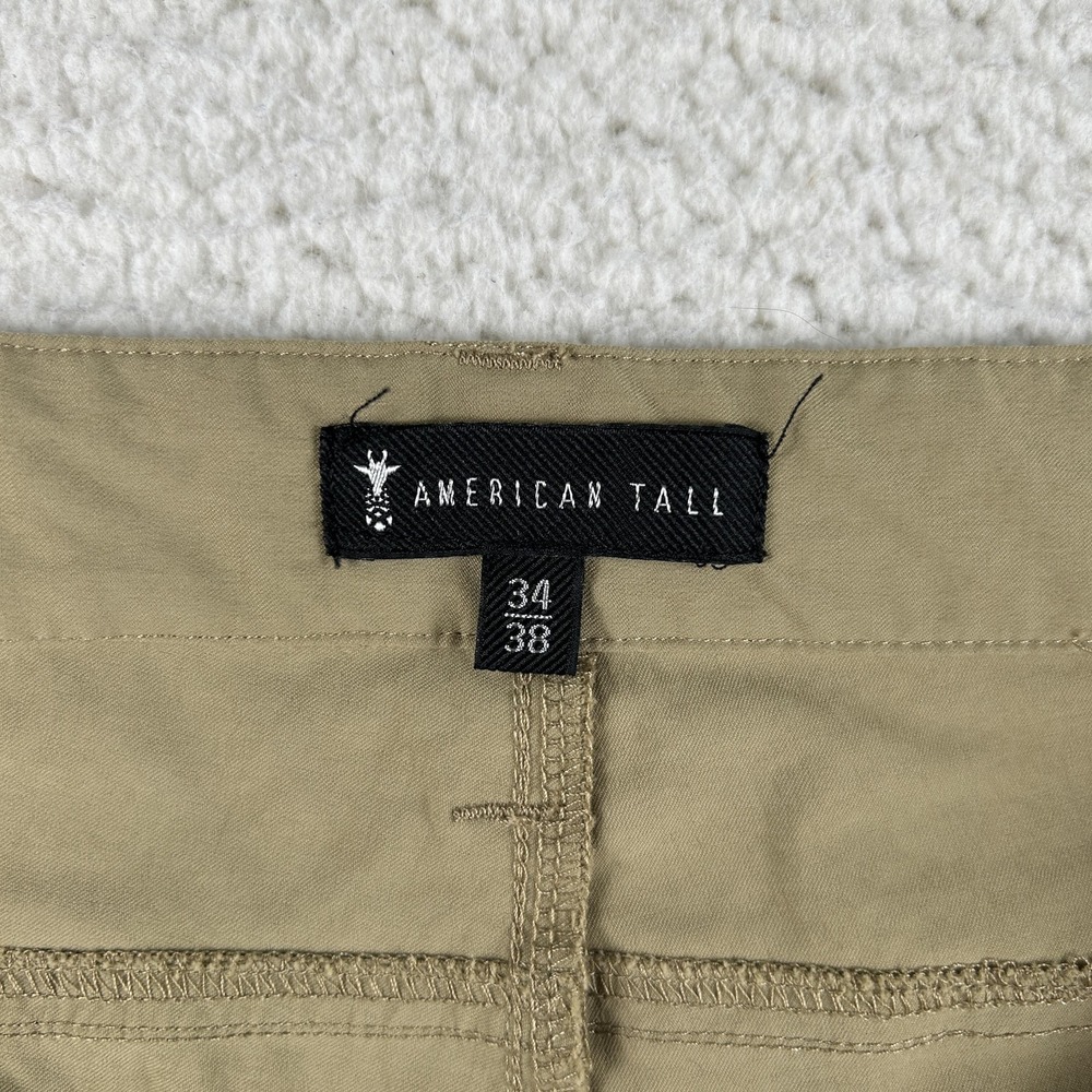 American Tall Pants Mens 34x38 Beige Lightweight Travel Nylon Stretch Khakis - Picture 8 of 15